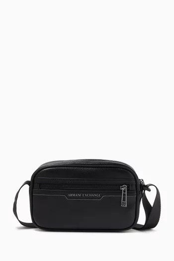 حقيبة كتف بشعار الماركة جلد صناعي