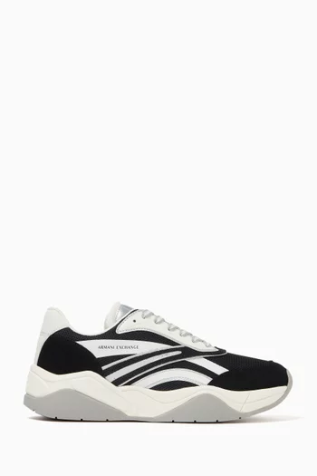 Low-top Sneakers in Leather & Mesh