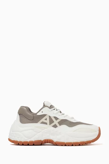 Chunky Sneakers in Mixed Materials