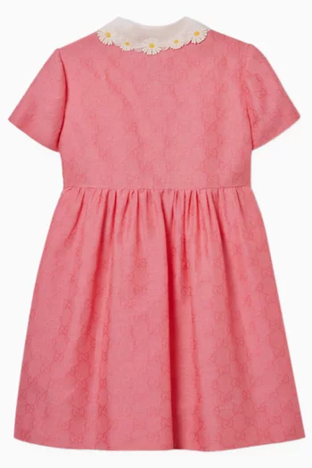 GG Daisy-embroidered Dress in Cotton-jacquard