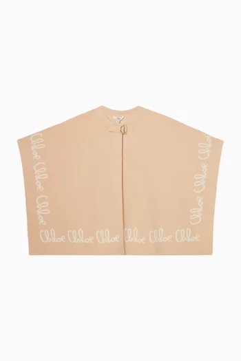 Jacquard Handwritten Logo Cape in Knit