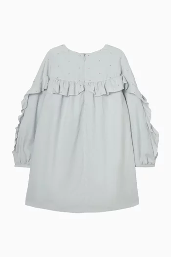 Studded Dress in Cotton Twill