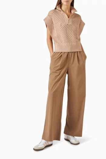 Gaines Half-zip Knit Top in Cotton