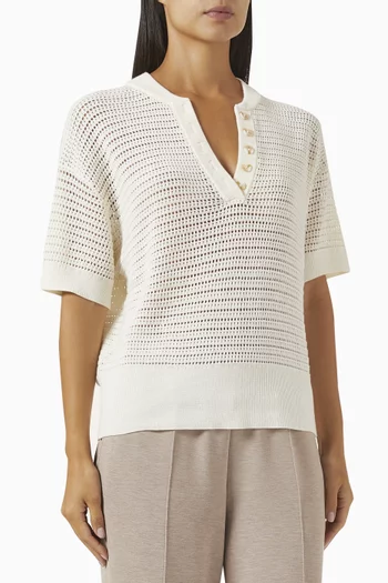 Callie Knit Top in Cotton Mesh
