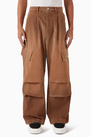 بنطال كارغو بلون باهت دينم