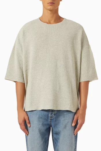 Oversized Waffle T-shirt in Cotton