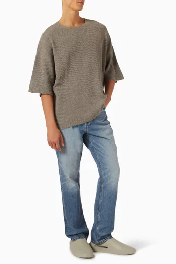 Oversized Waffle T-shirt in Cotton