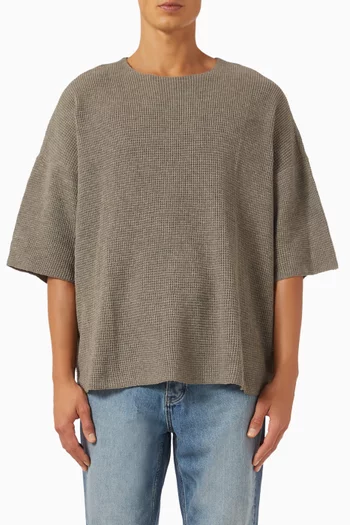 Oversized Waffle T-shirt in Cotton