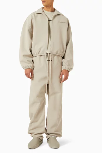 Zip-up Jacket in Bonded Canvas