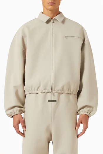 Zip-up Jacket in Bonded Canvas