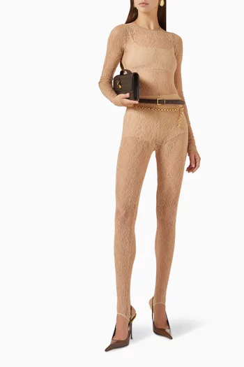 Sheer Stirrups Leggings in Lace