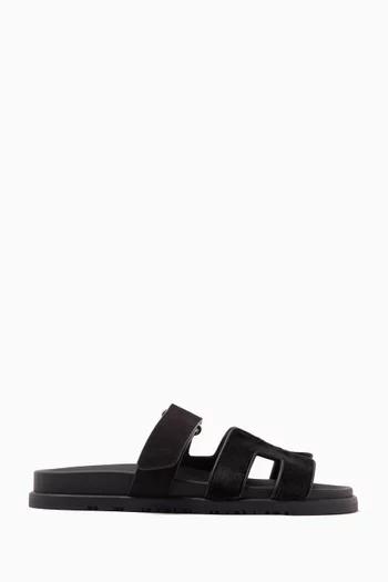 Unused Chypre Sandals in Moire Calfskin Leather, EU 38