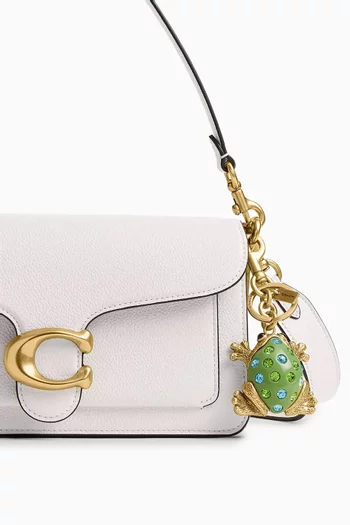 Frog Crystal Bag Charm in Gold-tone Brass