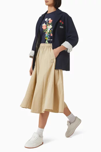 تي شيرت مزين بطبعة زهور قطن