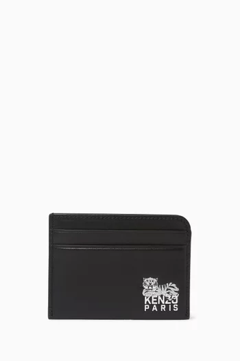 Happy Tiger Cardholder in Leather
