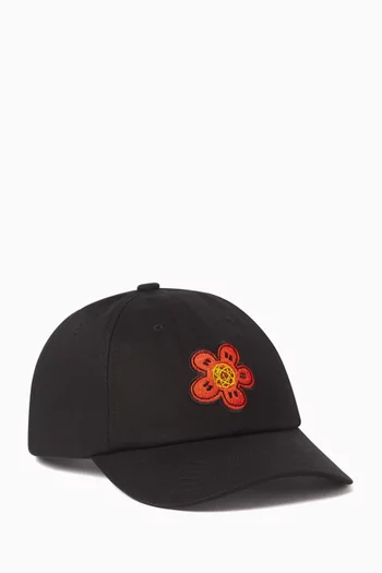 Floral Embroidered Cap in Cotton