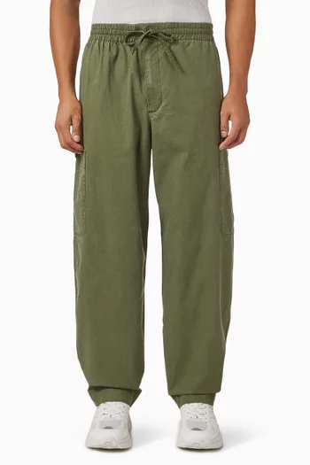Elephant Logo Embroidered Cargo Pants in Coated Cotton