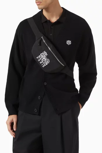 حقيبة خصر بشعار نمر يبتسم قنب