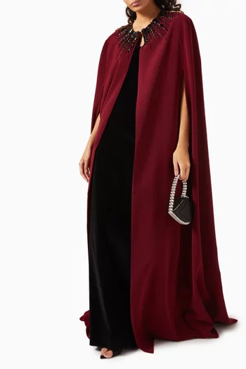 Bead-embellished Cape & Dress Set