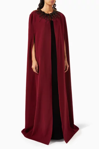 Bead-embellished Cape & Dress Set