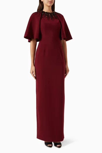 Embellished-neckline Maxi Dress
