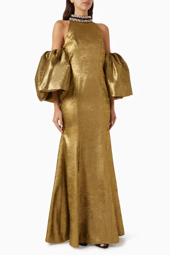 Cold-shoulder Maxi Dress