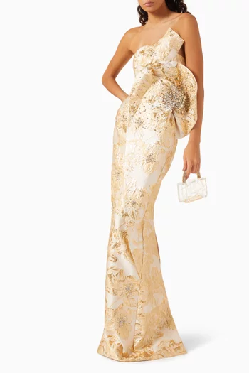 Crystal-embellished Dress in Jacquard
