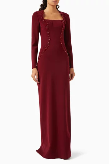 Embellished Column Gown