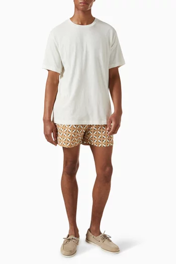 Dinis Printed T-shirt in Cotton & Linen