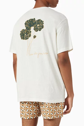 Dinis Printed T-shirt in Cotton & Linen