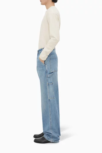 Cargo Jeans in Cotton-denim