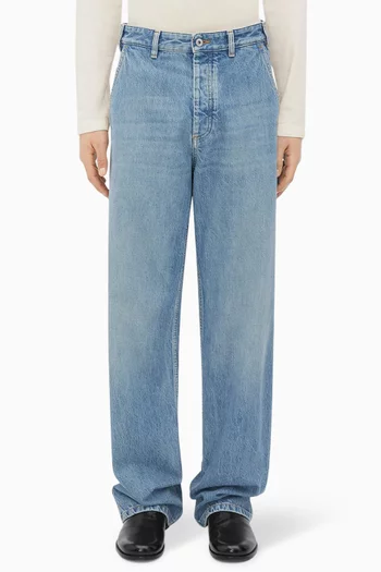 Cargo Jeans in Cotton-denim