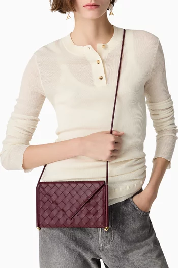 Solstice Phone Pouch in Intrecciato Leather