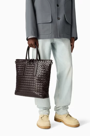 North-South Tote Bag in Intrecciato Calfskin