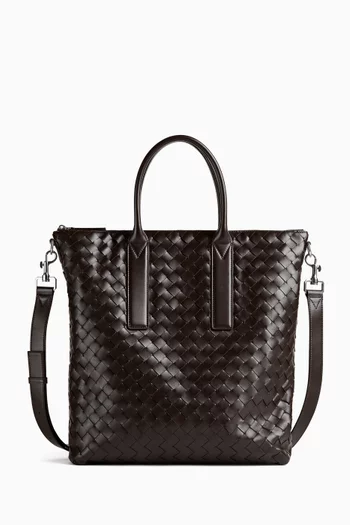 North-South Tote Bag in Intrecciato Calfskin
