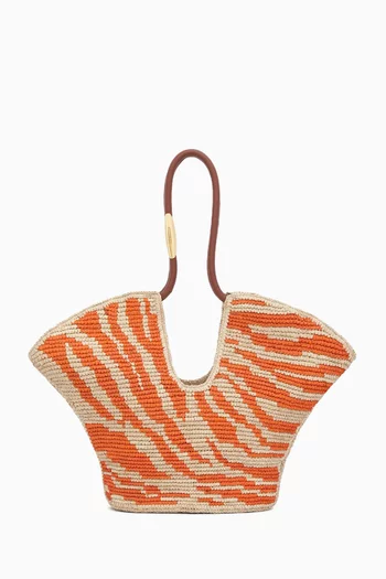 Medium Goldentime Tote in Raffia