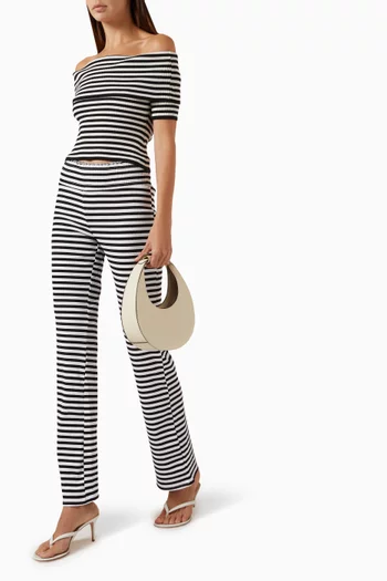 Bambi Striped Flare Pants in Cotton Blend