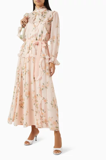 Floral Ruffle Midi Dress