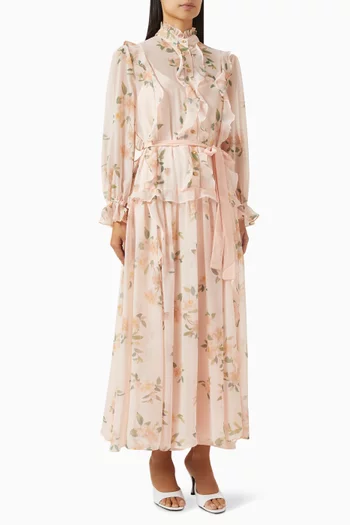 Floral Ruffle Midi Dress