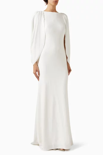 Kairi Capelet Gown in Crepe