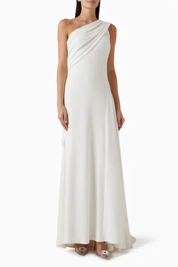 Laine One-shoulder Gown in Crepe