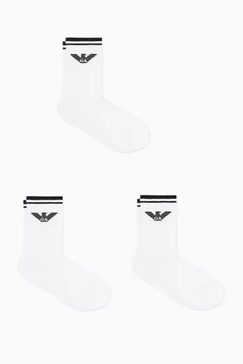 Logo Socks in Terry Cloth, Set of 3
