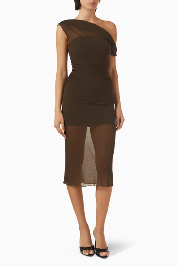 فستان أدرييل متوسط الطول نسيج جيرسيه