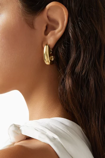 أقراط دائرية ميرال نحاس مطلي ذهب عيار 18