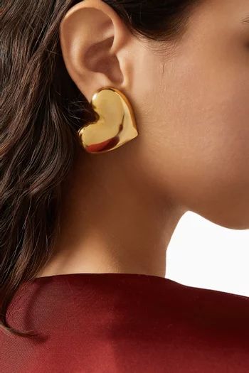 أقراط هارت نحاس مطلي ذهب عيار 18