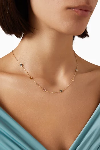 Spring crystal Necklace in 18kt Yellow Gold