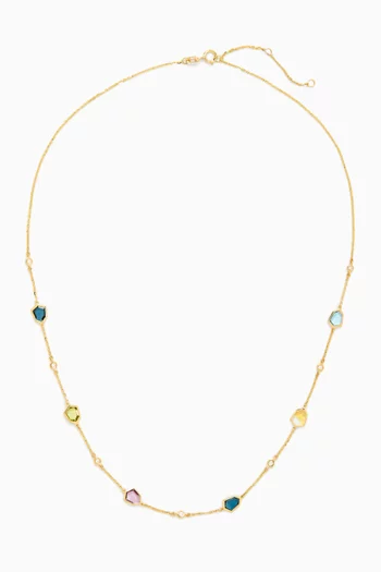 Spring crystal Necklace in 18kt Yellow Gold