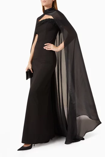 Odette Embellished Cape & Dress Set