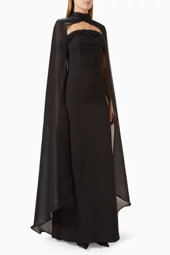 Odette Embellished Cape & Dress Set