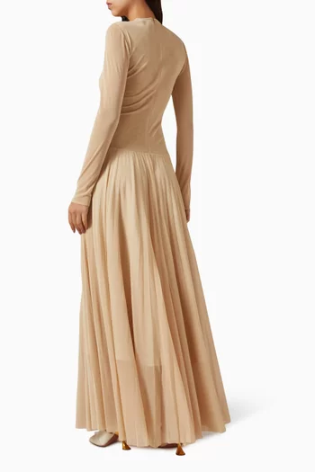 Gathered Dress in Tulle
